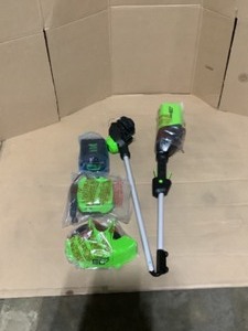 lot 44 image: Greenworks PRO 13 in. 60V Battery Cordless TORQDRIVE Brushless String Trimmer with 2.0 Ah Battery and Charger See Pictures