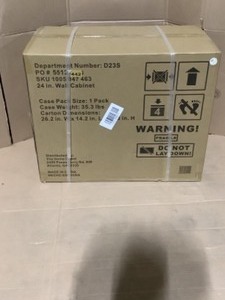 lot 51 image: Husky Regular Duty Welded 24-Gauge Steel Wall Mounted Garage Cabinet in Black (24 in. W x 18 in. H x 12 in. D) See Pictures