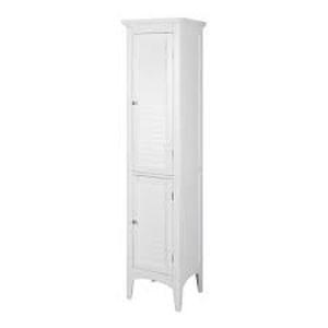 lot 10 image: Elegant Home Fashions Simon 15 in. W x 63 in. H x 13-14 in. D Bathroom Linen Storage Floor Cabinet with 2-Shutter Doors in White