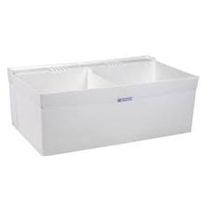lot 12 image: Utialtwin 24 in. x 40 in. x 33 in. Structural Thermoplastic Wall Mount Double-Basin Laundry Tub