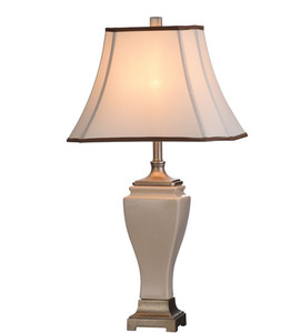 lot 37 image: Signature 32 inch 100 watt Cream Crackle Table Lamp Portable Light