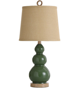 lot 46 image: Signature 26 inch 60 watt Green and Taupe Table Lamp Portable Light