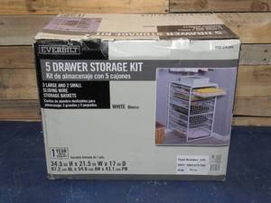 lot 70 image: 34.75 in. H x 21.50 in. W White Steel 4-Drawer Close Mesh Wire Basket