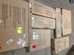 Lot of assorted Garage Shelves and Husky Pegboards- not used various sizes and models customer returns see pictures