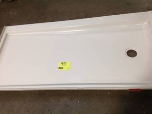 Sterling  Ensemble 30 in. x 60 in. Single Threshold Left-Hand Shower Base in White damaged edge see pictures