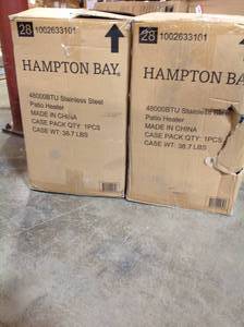 Lot of 2 Hampton Bay 48000 BTU Stainless Steel Patio Heater open box customer returns see pictures