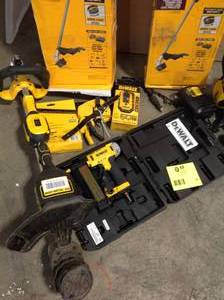 Lot with assorted Dewalt indooroutdoor tools various types and conditions used customer returns see pictures