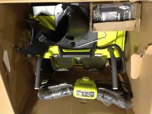 Ryobi 20in. 40v Single Stage Brushless Cordless Electric Snow Blower includes  Battery and charger included see pictures