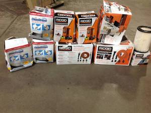 Lot of assorted Ridgid accesories and shop vacs filters not used see pictures