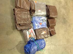 Lot of assorted heavy duty tarps open pkg see pictures