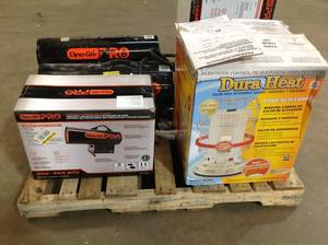 Lot of assorted garage heaters used customer returns see pictures