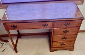 Vintage Delightful Desk with Removable Glass Top