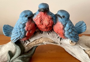 Charming Cement Bird Decor