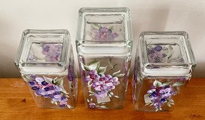 Hand Painted Anchor Hocking Canisters