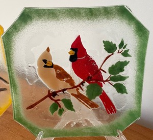 Two Bird Themed Plates by Peggy Karr