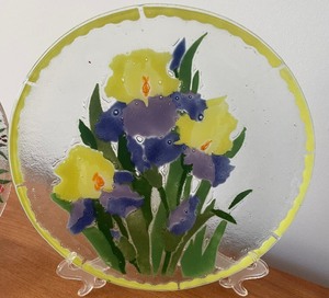 2 Decorative Round Plates by Peggy Karr