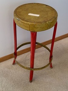 Fun Vintage Metal Painted Stool