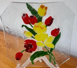 Two Pretty Floral Design Peggy Karr Plates