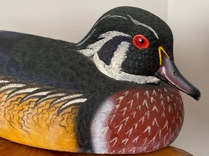 Carved Wood Duck Figurine