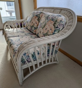 White Wicker Loveseat