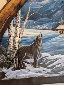 Wolf Painting by Ellen Sawlady