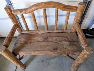 Outdoor Log Bench
