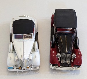1934 Packard and 1938 Buick Century Convertibles Model Cars