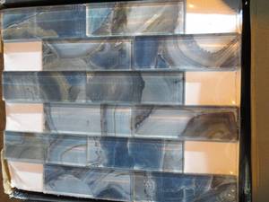 lot 15 image: Night Sky Subway 11.81 in. x 11.81 in. x 8 mm Textured Glass Mesh-Mounted Mosaic Tile (19.4 sq. ft.)