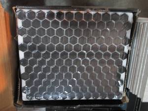 lot 38 image: Retro Nero Hexagon 11.73 in. x 10.16 in. x 6 mm Glossy Porcelain Mosaic Tile (12.9 sq. ft.)