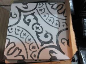 lot 42 image: Take Home Tile Sample - Baroque Stamp 4 in. x 4 in. Glazed Porcelain Floor and Wall Tile (10.32 sq ft)