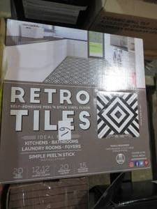 lot 61 image: Retro Geometric 12 in. x 12 in. Self-Adhesive Vinyl Floor Tile (100 sq. ft.)