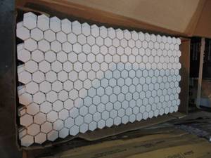 lot 63 image: Keystones Unglazed Arctic White 12 in. x 24 in. x 6 mm Porcelain Hexagon Mosaic Floor and Wall Tile (21 sq. ft.)