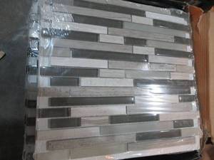 lot 65 image: Modello Grigio Interlocking 12 in. x 12 in. x 6 mm GlassStone Mesh-Mounted Mosaic Tile (30 sq. ft.)