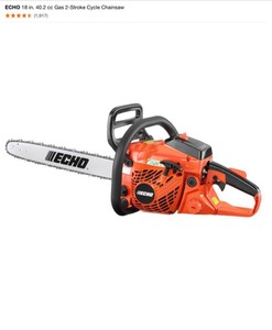 lot 1 image: ECHO 18 in. 40.2 cc Gas 2-Stroke Cycle Chainsaw. See Pictures