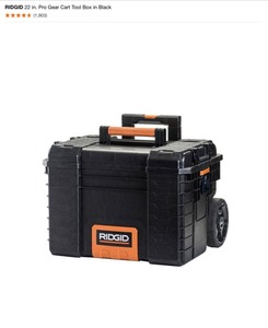 lot 3 image: RIDGID 22 in. Pro Gear Cart Tool Box in Black. See Pictures