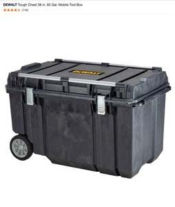 lot 18 image: DEWALT Tough Chest 38 in. 63 Gal. Mobile Tool Box. See Pictures