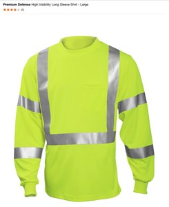 lot 19 image: Premium Defense High Visibility Long Sleeve Shirt - Large (2-Pack) & CopperFit Work Boot Insoles. See Pictures
