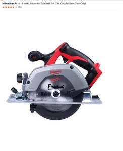lot 25 image: Milwaukee M18 18-Volt Lithium-Ion Cordless 6-12 in. Circular Saw (Tool-Only). See Pictures