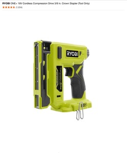 lot 38 image: RYOBI 14 in. Impact Driver, 38 in. Crown Stapler & 18-Gauge Finish Nailer. Various Conditions. See Pictures