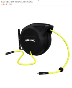 lot 41 image: Husky 38 in. x 50 ft. Hybrid Retractable Hose Reel & Other Husky Air Hoses. Various Conditions. See Pictures