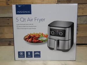 lot 16 image: Insignia - 5-qt. Analog Air Fryer - Stainless Steel