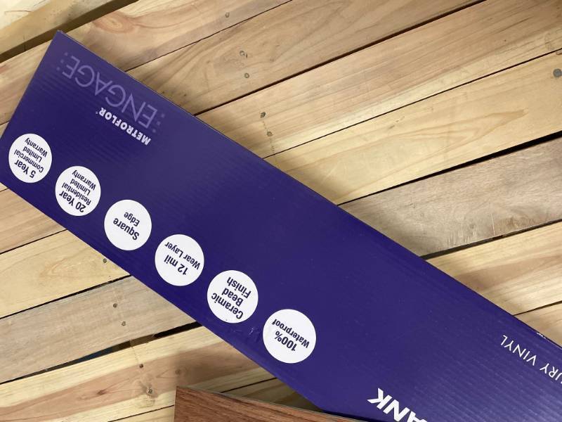 lot 101 image: 396 SF of Premium Easy Install Waterproof LVP Flooring - Shelly Teak