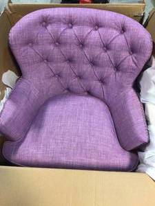 lot 9 image: Tafton Light Purple Fabric Tufted Club Chair by Noble House Customer Returns See Pictures