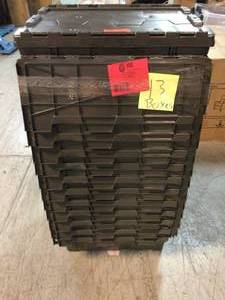 lot 10 image: Lot of 13 Boxes of 12 Gal. Heavy-Duty Flip Tote in Grey by Unbranded  Customer Returns See Pictures