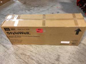 lot 12 image: Wolcott 48 in. Media Console Electric Fireplace in Prairie Ash by StyleWell Customer Returns See Pictures
