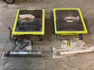 lot 27 image: Lot of 2 7 in. 4.8 Amp Tabletop Tile Saw by RYOBI Customer Reurns See Pictures