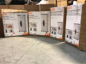 lot 32 image: Lot of Assorted Utilitty Cabinets Various Sizes and Conditions See Pictures
