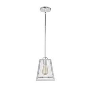 Knightley 1-Light Chrome and Glass Mini Pendant