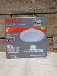 Halo LT6 Series 6 in. Selectable CCT (3000K-5000K) Canless Integrated LED White Recessed Light Trim, Direct Mount, Dimmable