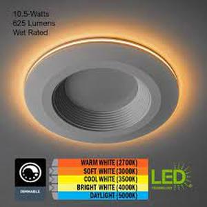 4 in. Color Selectable CCT Integrated LED Recessed Light Trim with Night Light Feature 625 Lumens Dimmable
